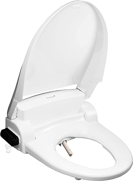 SmartBidet SB-1000 Electric Bidet for Elongated Toilets with Remote Control Electronic Heated Toilet Seat with Warm Air Dryer & Temperature Controlled Wash Functions, White