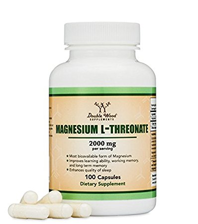 Magnesium L Threonate Capsules – High Absorption Generic Supplement – Most Bioavailable Form – 2,000 mg – 100 Capsules