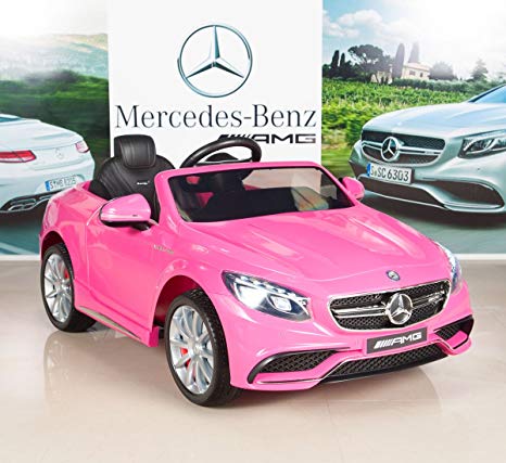 Mercedes-Benz S63 Kids 12V Electric Power Wheels RC Ride On Car with Radio & MP3, Pink