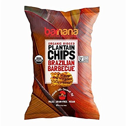 Barnana Organic Plantain Chips - Brazilian Barbeque (BBQ) - 5 Ounce Bag - Barnana Salty, Crunchy, Thick Sliced Snack - Best Chip For Your Everyday Life - Cooked in Premium Coconut Oil