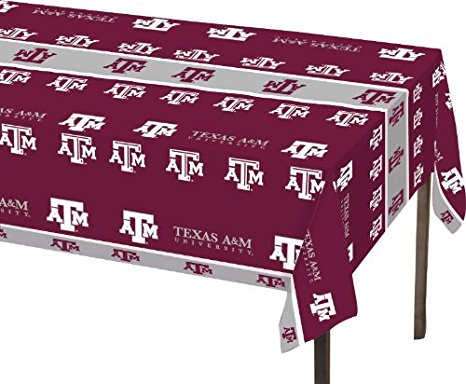 Creative Converting Texas A and M Aggies Plastic Table Cover, 54"x108"