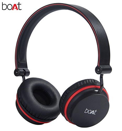 boAt Super Bass Rockerz 400 Bluetooth On-Ear Headphones with Mic (Black/Red)