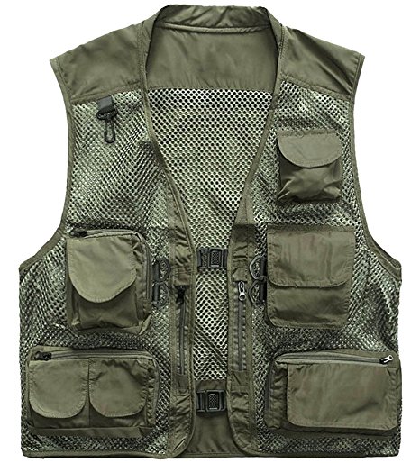 Outdoor Quick-Dry Fishing Vest; Marsway Multi Pockets Mesh Vest Fishing Hunting Waistcoat Travel Photography Jackets