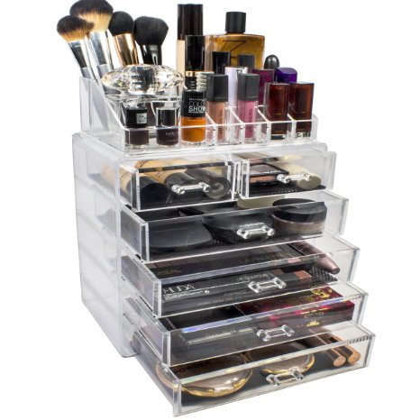 Sorbus® Acrylic Cosmetics Makeup and Jewelry Storage Case Display Set (Set Style 2)