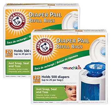 Munchkin Arm & Hammer Diaper Pail Refill Bags, 40-Count