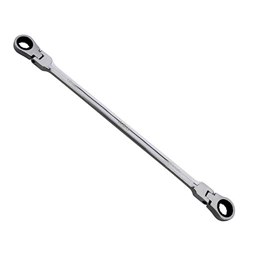 ABN Metric 12mm x 14mm Extra Long Flex Head 12 Point Double Box End Ratcheting Wrench