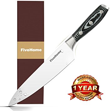 Top Grade 8 Inch Chef Knife, FiveHome Japanese High Carbon Stainless Steel Kitchen Sharp Knife with Gift Box, Highly Recommended, Ergonomic handle