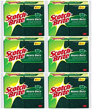 Scotch-brite Heavy Duty Scrub Sponge, 6-count (Pack of 6)