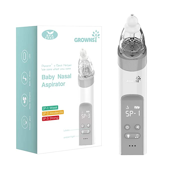 Baby Nasal Aspirator Baby Nose Sucker Snot Sucker for Baby - Baby Nose Cleaner, Automatic Booger Sucker for Infants, Rechargeable, With Music & Light soothing Function