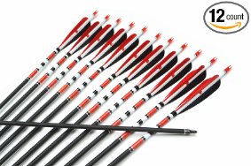 AC 12x New Carbon Arrows 31"80(cm) Spine 500 Archery Arrows Shaft Target Practice & Screw Tips