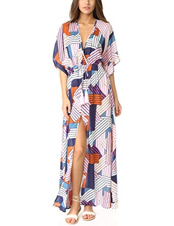 Bsubseach Women Beachwear Turkish Kaftans Long Swimsuit Cover up Caftan Beach Dress