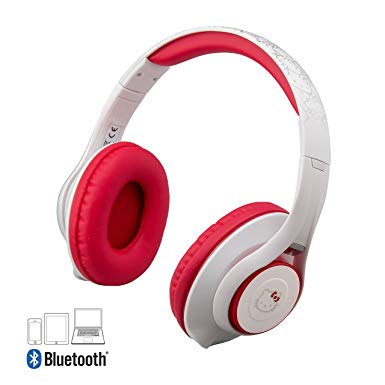 Hello Kitty Bluetooth Headphones with Microphone, Voice Activation and Bonus Aux Cable