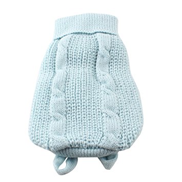 Light Blue Turtleneck Knitting Pet Dog Cat Clothing Sweater Coat XXS