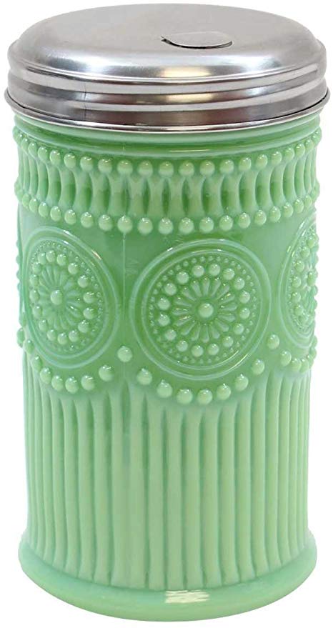 Tablecraft HJ810 Sugar Shaker with Stainless Steel Top, 3.0625" x 5.75", Green