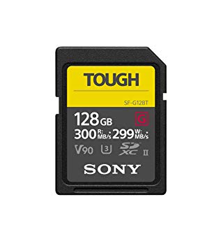 Sony Tough High Performance 128GB SDXC UHS-II Class 10 U3 Flash Memory Card with Blazing Fast Read Speed up to 300MB/s (SF-G128T/T1)