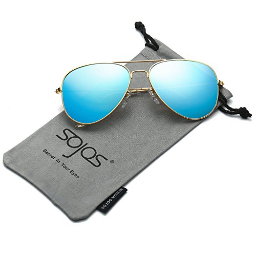 SojoS Classic Aviator Polarized Sunglasses Mirrored UV400 Lens SJ1054