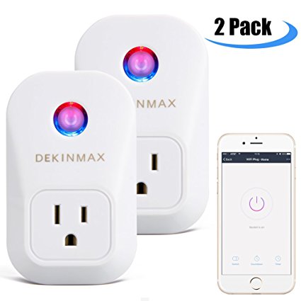 DEKINMAX Smart Plug Android iOS App Control for Household Appliances, Works with Amazon Alexa(Pack of 2)