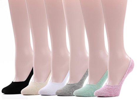 Leotruny Women's Anti-Slip No Show Liner Socks 6-pack