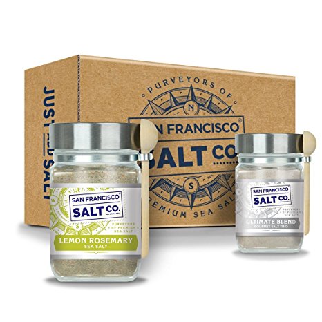 8oz Chef’s Jars – EVERYDAY BASICS GIFT SET – Lemon Rosemary Sea Salt and Ultimate Blend Gourmet Salt