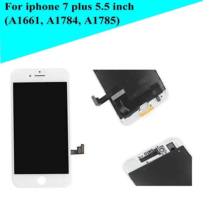 Global Repair for iphone 7 plus 5.5" (model: A1661, A1784, A1785) LCD screen replacement Digitizer Frame Assembly in white