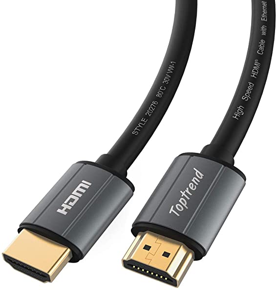 4K HDMI Cable 6ft-HDMI 2.0 Cable 1080p, 3D, 2160p, 4K UHD, HDR, Ethernet and Audio Return(ARC)-CL3 for in-Wall installation-30AWG HDMI Cord for HDTV, Xbox, Blue-ray Player, PS3, PS4, PC, TV