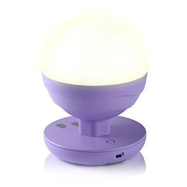 Housmile Multifunctional Intelligent Portable Night Light Camping Light and Fishing Light, Warm / Cool Color, Handheld Design- Purple