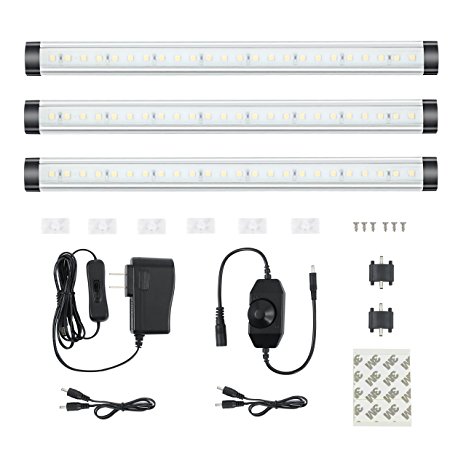 Under Cabinet Lighting, LED Dimmable Closet Lights Kohree 3pcs Panel Lights, Total 12W 900 Lumens 12V DC 3000K Warm White, All Accessories Included, Under Counter Lights