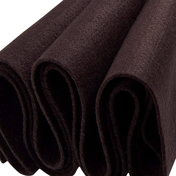FabricLA Acrylic Felt Fabric - 72" Inch Wide 1.6mm Thick Felt by The Yard - Use Felt Sheets for Sewing, Cushion and Padding, DIY Arts & Crafts (1 Yard, Brown)