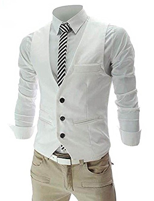 Zicac Men's Top Designed Casual Slim Fit Skinny dress Vest Waistcoat