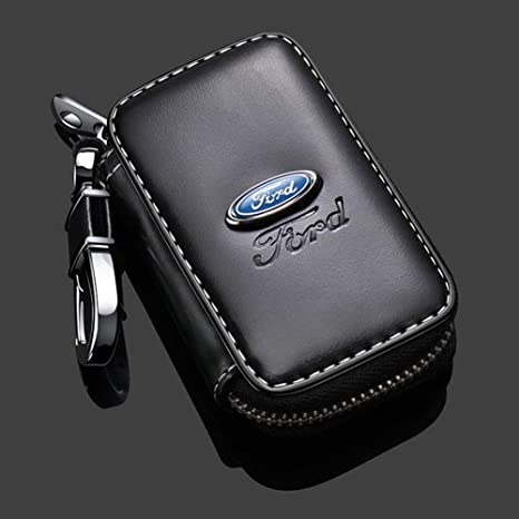 Wall Stickz car Sales Black Leather Car Key Case Remote Control Package Auto Key Chains (fit Ford)