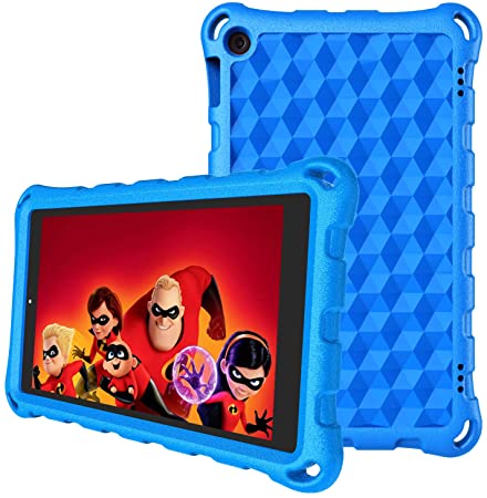 Fire 7 Tablet Case, Amazon Fire 7 Case - Auorld Light Weight Kids Shock Proof Cover for Kindle Fire 7 inch Tablet(Compatible with 9th/ 7th/ 5th Generation)-Blue