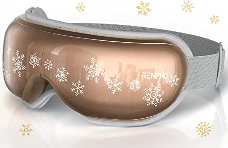 Eye Massager with Xmas Card, RENPHO 2022 Christmas Customized Gifts, Heated Eye Mask with Bluetooth, 5 Modes Reduce Eye Strain, Dark Circles, Dry Eyes, Improve Sleep, Ideal Gifts for Women/Men/Family