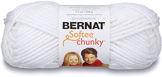 Bernat Softee Chunky Yarn, White, Single Ball