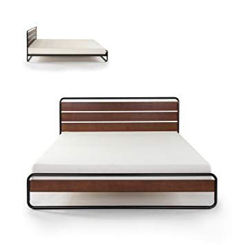 Zinus Therese Metal and Wood Platform Bed with Wood Slat Support, Twin