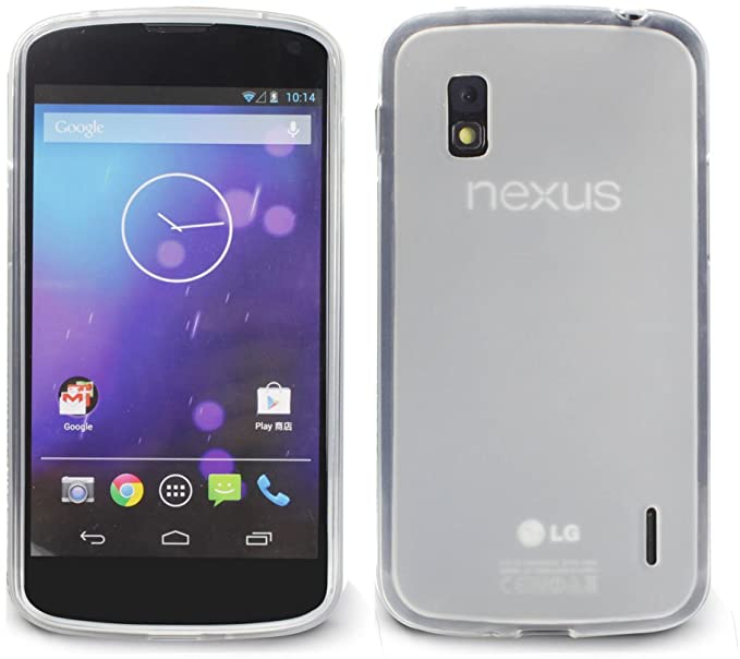 NEW! Ray-Up Premium Hybrid TPU Case Cover for Google Nexus 4 / LG Nexus 4 (Frost Clear)