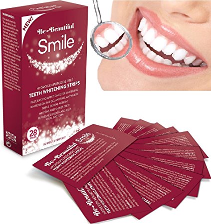 28 Teeth Whitening Strips, Zero Peroxide & Chlorite, Enamel Safe, Mint Flavoured Dissolvable Whitening Strips, Easy to Use Rapid 15 Minute Professional Treatment, Whitens & Shines Teeth, Refreshes Breath & Kills Oral Bacteria, Safest 5 Star UK Made Pharmaceutical Grade Proven by Consumer Trials |SUPER SAVER! ONLY £5.49 FOR 28 STRIPS-NO OUTER BOX | FREE UK DELIVERY