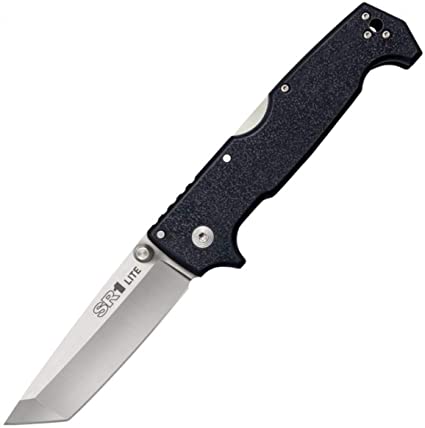 Cold Steel SR1 Series Tactical Folding Knife with Tri-Ad Lock and Pocket Clip, SR1 Tanto Lite