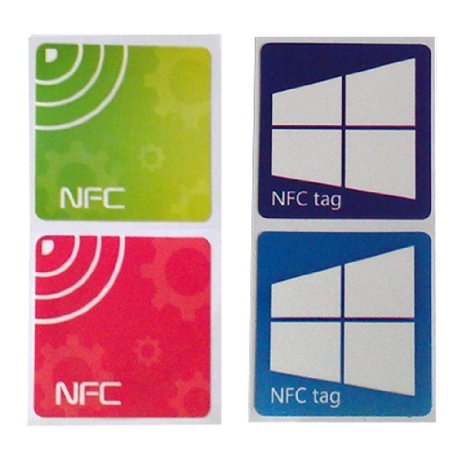 Lenfc NFC Smart Tags Adhesive Sticker Ntag203 (4 Packs) - Writeable & Programmable for Samsung,LG,HTC,Nexus and NFC Enabled Devices