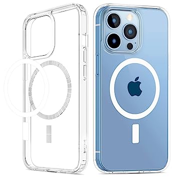 VEGO iPhone 13 Pro Clear Magnetic Case, MagSafe Compatible, Yellow Resistant Slim TPU Bumper - 6.1