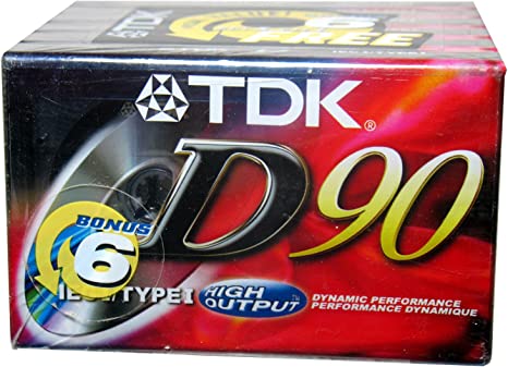TDK D90 - High Output - Blank Cassette Tapes - Type I - 6 Pack