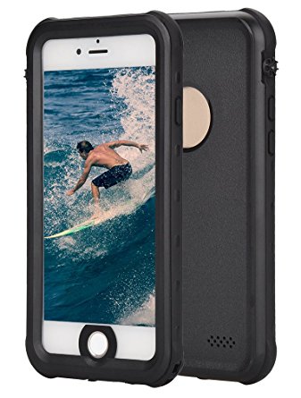 Sunwukin Cases for iPhone 7 Waterproof Case , IP68 6.6 ft Depth Under Water Proof Shockproof Snow-proof Dirtpoof Dust Proof Durable Full Sealed Protective Cover for iPhone 7 4.7 inch - Black