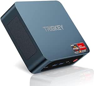 TRIGKEY Mini PC Ryzen 5 5560U(6 Cores, 12 Threads) Mini Desktop Computer 8GB DDR4 500GB M.2 PCle NVME SSD Gaming Speed S5 Mini Computer, Wi-Fi 6/Bluetooth 5.2/4K@60Hz/HDMI DP USB-C/USB 3.2