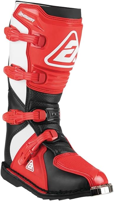 Answer Racing 446630 Powersports Motocross Protection Gear: AR1 Boots, Black/Red, Size 12, 1 Pair