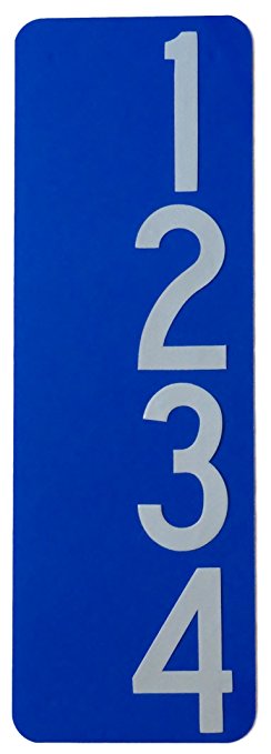 Silver Lining Custom 911 Blue Reflective Address Sign Vertical Plate 4" Numbers Mailbox Marker 2-sided 18" x 6" Home Business
