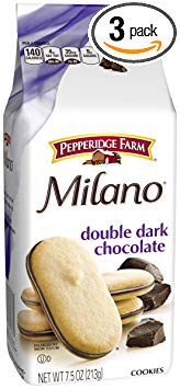 Pepperidge Farm, Milano, Cookies, Double Dark Chocolate, 7.5 oz, Bag, 3-count