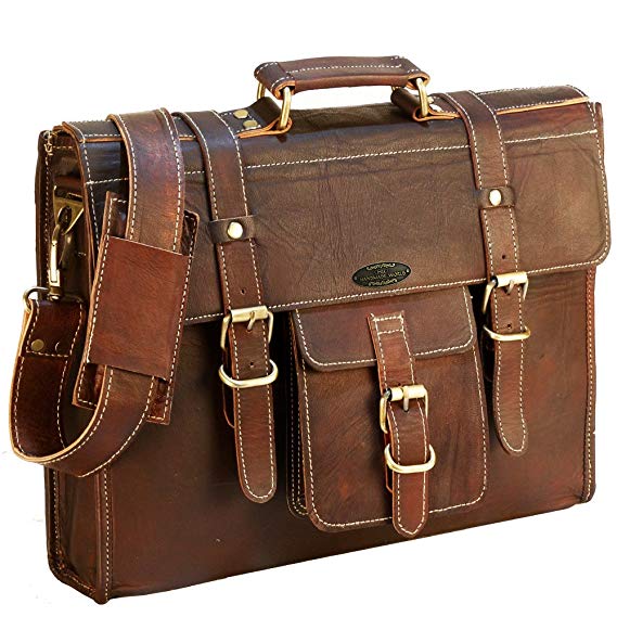 Leather Messenger Bag for Men Laptop Bag for Women 16 Inches | Briefcases Satchel Computer by Handmade World