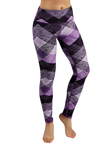 ODODOS High Waist Out Pocket Printed Yoga Capris Pants Tummy Control Workout Running 4 Way Stretch Yoga Capris Leggings