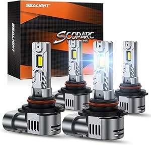 SEALIGHT 9005/HB3 9006/HB4 Light Bulbs Combo, 50000LM 1:1 Design 9005 9006 Fog Bulbs, Plug-N-Play, Pack of 4