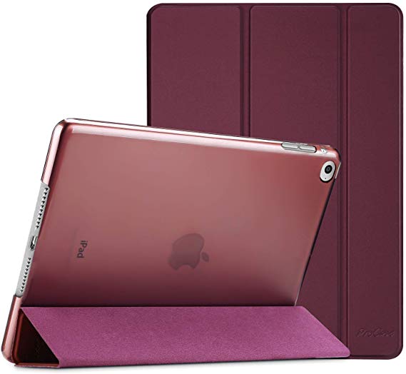 ProCase iPad Air 2 (2014 Release) Smart Case, Ultra Slim Lightweight Stand Protective Case Shell with Translucent Frosted Back Cover for Apple iPad Air 2 (A1566 A1567) -Wine