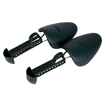 Men's Practical Portable Plastic Shoe Tree Ajustable Shoe Stretcher Boot Holder Shaper Black
